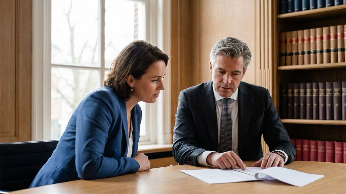 Legal expert reviews the shareholders' agreement using a checklist